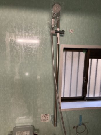 浴室リフォーム施工中　水栓の様子